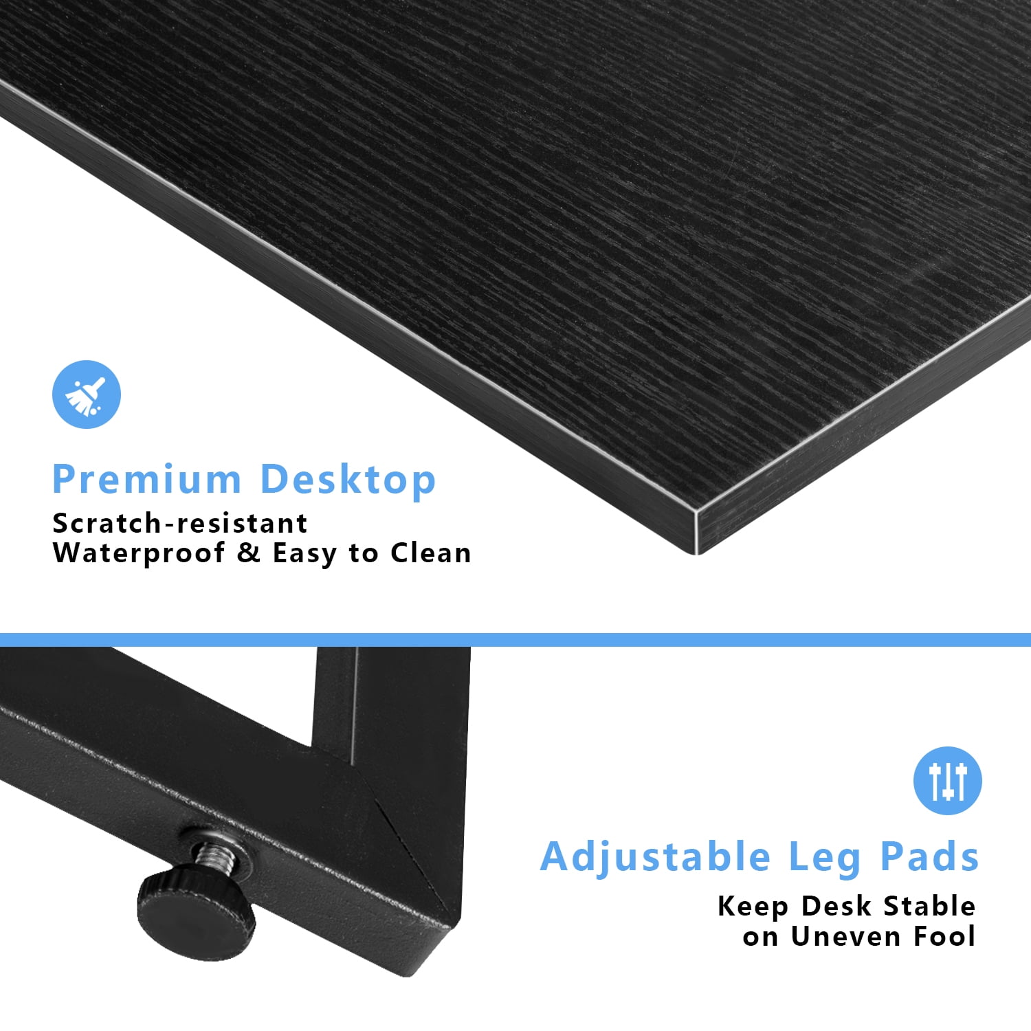 Lacoo Home Office Writing Desk Modern L-Shape Computer Desk, Black