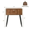 thumbnail image 4 of COSIEST Mid-Century Modern Brown MDF Bedside Table Nightstand with One Drawer for Living Room, 4 of 6