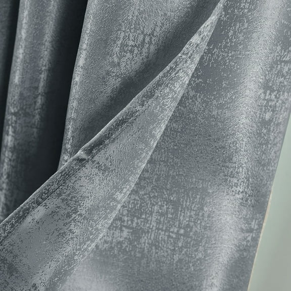 Olivia Gray Roxy Two Tone Jacquard Grommet Single Panel - 54x90", Charcoal