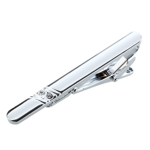 Simple Men Necktie Silver Tone Metal Clamp Tie Clip Clasp Bar Wedding