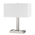 thumbnail image 2 of Colm Table Lamp, 2 Ports and 2 Power Outlets, Brushed Steel 21 Inch, 2 of 7