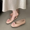 thumbnail image 6 of hoksml Women Round Toe Ballet Flats, Fabric Flower Decor PU Upper Slip On Casual Dress Flat Shoes, 6 of 9
