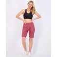 thumbnail image 5 of Real Essentials 4 Pack: Women's 9" Bermuda Long High Waisted Shorts with Pockets Casual Workout Athletic (Available in Plus), 5 of 6