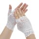 thumbnail image 1 of Ofertas Únicas 1 Par de Guantes de Manicura de Media Dedo Transpirables con Flores para Mujeres Blancos, 1 of 1