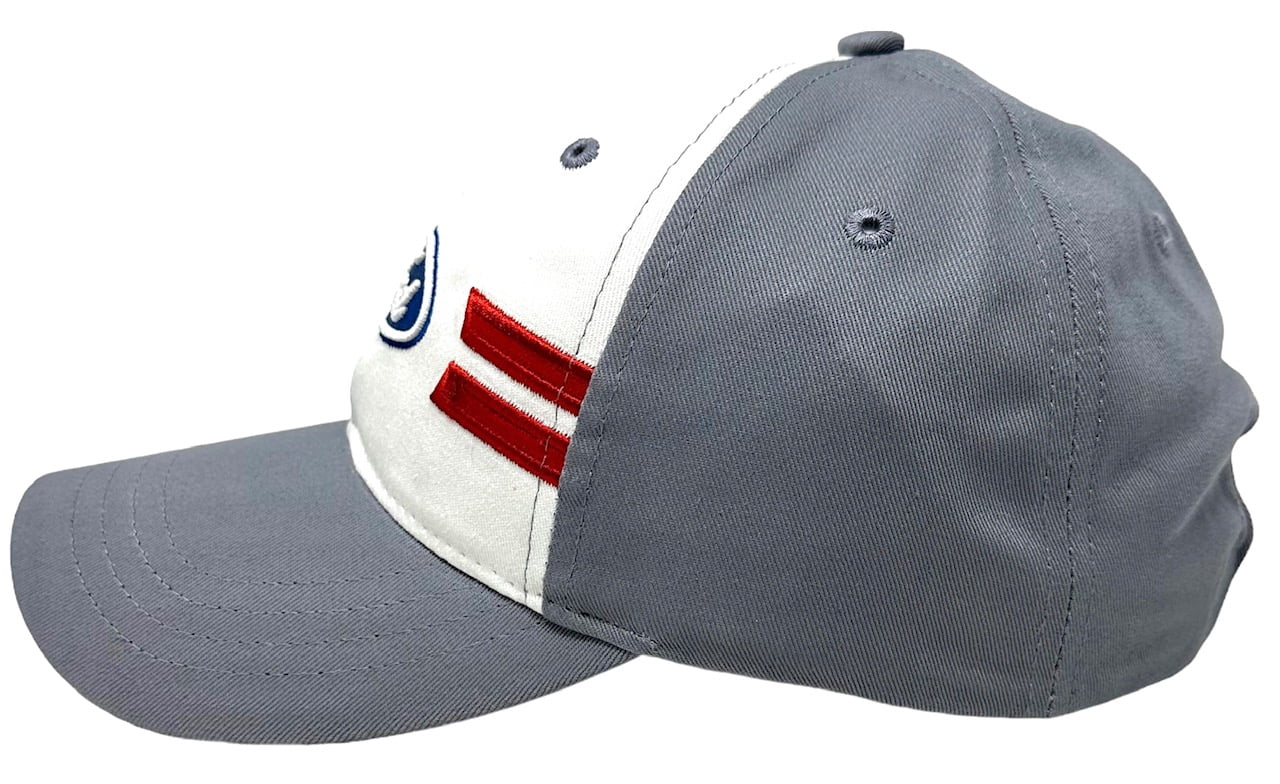 Ford Men's Officially Licensed Retro Embroidered Logo Adjustable Hat Cap in Grey