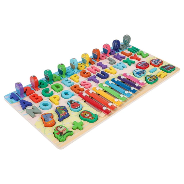 Imán Juego Número de madera rompecabezas juguetes ños Juguetes educativos Tablero de madera Juguetes Tablero logarítmico ños Niñas Edad 3 4 5 Carta SM SunniMix Rompecabezas de números de madera