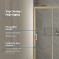 thumbnail image 5 of Pemberly Row 48"W x 74"H Sliding Shower Door in Brushed Gold, 5 of 12
