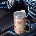 thumbnail image 6 of 40oz Pioneer Flower Floral Print Pattern Insulated Tumbler with Handle, BPA-Free Leak Proof Lid and Straws, Double Wall Vacuum, Hot 12h/Cold 34h, 6 of 6