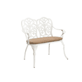 thumbnail image 5 of Tcbosik Outdoor Bench with Cushion, Metal Bench with Armrest and Floral Rose Design Backrest for Garden, Lawn, Yard, Porch, White, 5 of 9