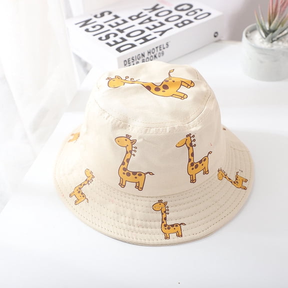 Women's Bucket Hats 1-4Y Baby Sun Hat Anti-Uv Giraffe Pattern Summer Boys Girls Kids Children Women's Accessories Bucket Hats