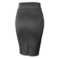 thumbnail image 2 of J. METHOD Women's Midi Skirt Stretch Knit Bodycon Slim Fit Office Elastic Waist Pencil Solid Skirts Made in USA NEWSK10 Charcoal M, 2 of 5