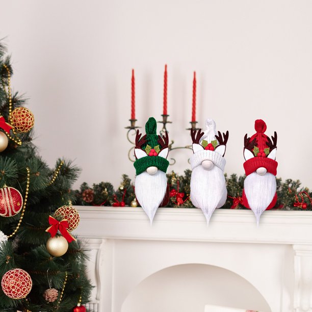 Muñeco de Navidad onlyliua Nuevo Sin rostro Gorro Curvo de punto decoración