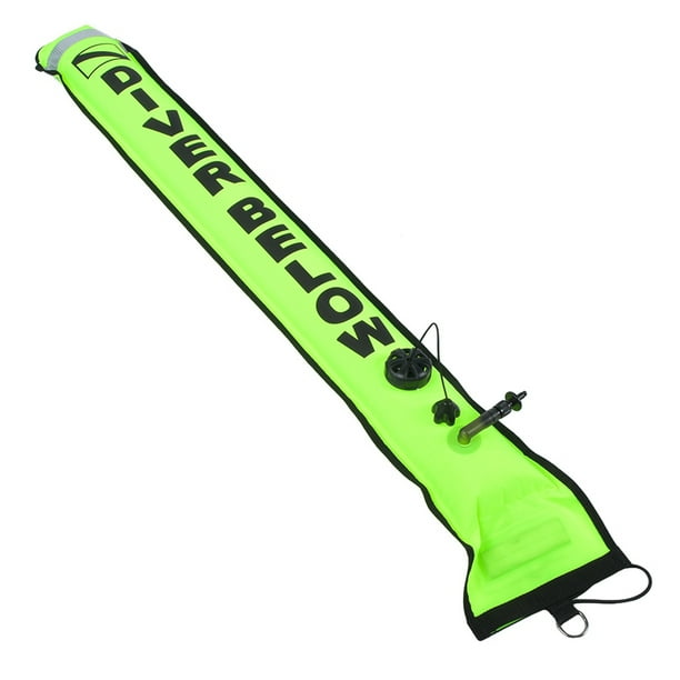 M Buder Boya Señalizadora de Superficie Inflable SMB Alta Visibilidad 150cm para Buceo Color Amarillo Fluorescente