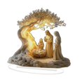 thumbnail image 2 of Centro de mesa navideño con escena del nacimiento de Jesús de la Natividad, colección de 7,1 x 7,8 pulgadas, multiusos, con base, acrílico plano 2D, 2 of 9