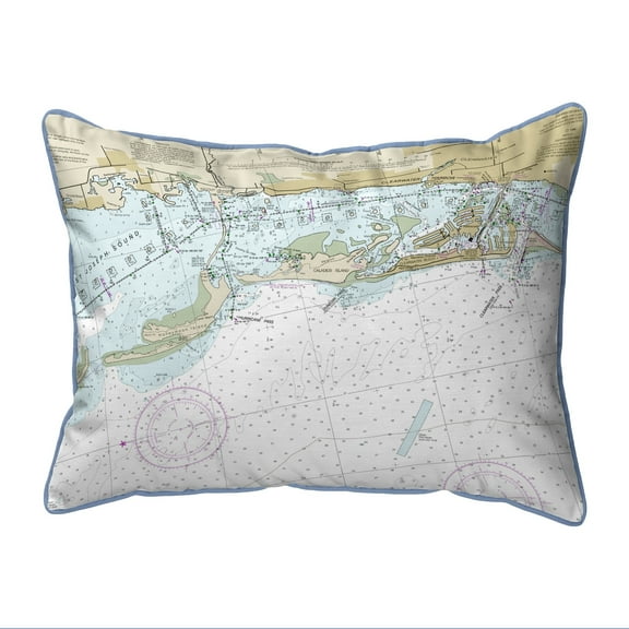 Betsy Drake SN11411CD Clearwater Harbor, FL Nautical Map Small Corded Indoor & Outdoor Pillow - 11 x 14 in.