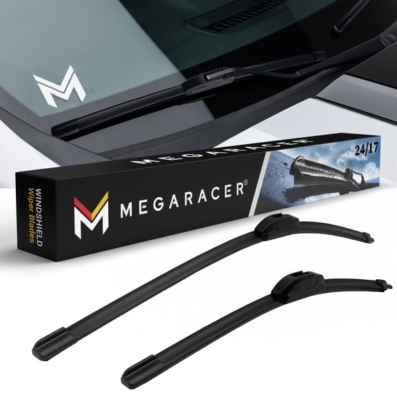 Mega Racer (2 Pack) 24"  17" Windshield Wipers J Hook All-Season Beam Windshield Wiper Blades