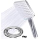 thumbnail image 3 of Teleducha con manguera de acero inoxidable de 1,5 m, tipos de chorro cuadrado, rociador grande, cromado de alta presión que ahorra agua, rociador universal para baño y spa Fason HFP-0046, 3 of 7