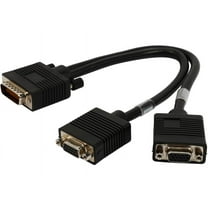 Coboc DMS59-Y-VGA-1-BK 1ft Black Color LFH/DMS-59 Male to Dual VGA(HD15) Female Splitter Y Cable