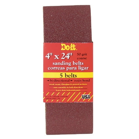 

1PK Do it Best 4 In. x 24 In. 50 Grit Dual Direction Sanding Belt (5-Pack)