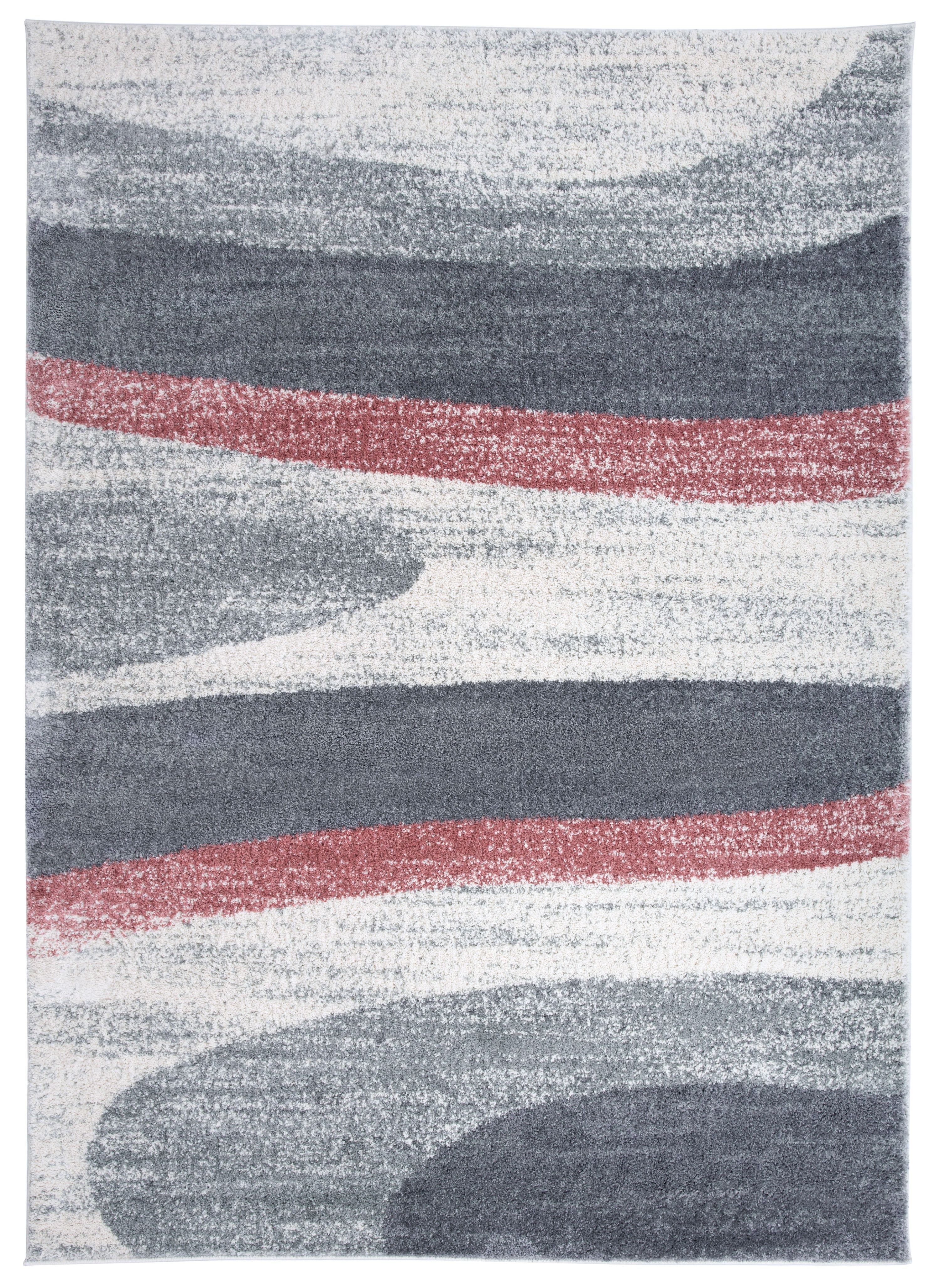 Modern Abstract Ultra Soft Shag Pink 7'10"x10' Area Rug
