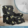 thumbnail image 3 of FKELYI Vintage Bee Black Print Stretch Recliner Slipcover with Pocket Single Reclining Cover for Lazyboy Recliner Chair 4-Piece Furniture Protector for Living Room, 3 of 7