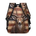thumbnail image 4 of Easygdp Deer American Flag Wall Mochila Ergonómica Versátil para Laptop - Múltiples Bolsillos, Correas Ajustables, Unisex para Escuela, Viajes y Actividades al Aire Libre-One Size, 4 of 5