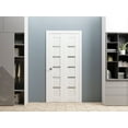 thumbnail image 2 of Sliding Closet Bi-fold Doors | Quadro 4117 White Silk with Frosted Glass, 2 of 4