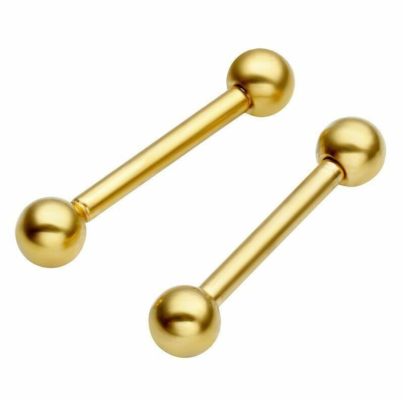 Details about   Multicolor Dumbbell Shape Nipple Tongue Bars Nipple Piercing Gold Nipple Ring 