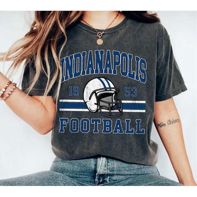 Couleurs Confortcolts Vintage Indianapolis 1953 T-Shirt de Football, T-Shirt Colts, Rétro Indi - comme sur l'Image - 2TG