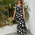 thumbnail image 4 of Maxi Dress Spooky Halloween Dress Female Witchcraft Black and White V Neck Sleeveless Street Fashion Boho Beach Long Dresses, 4 of 7