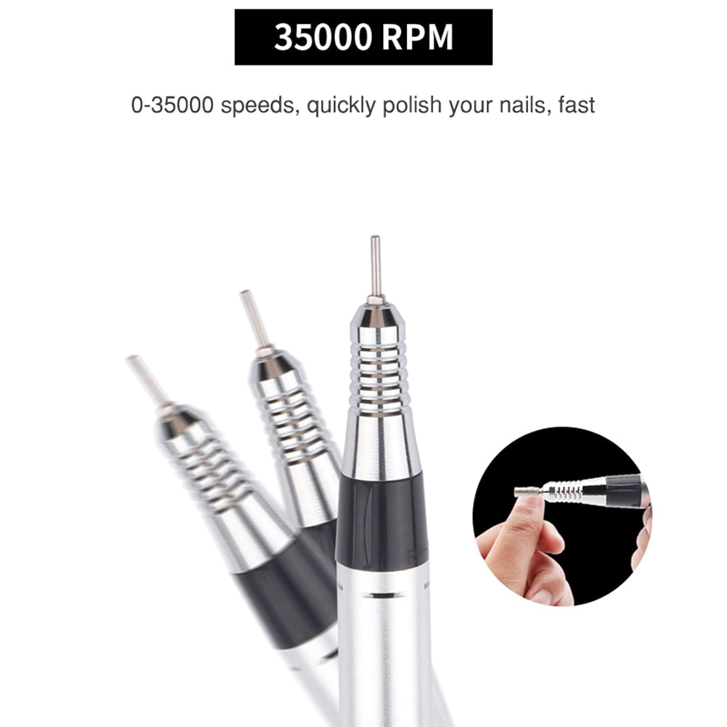 Professional Portable Nail Drill Kit Rechargeable Nail Machine Electric Cordless E-File Nail Drill Set with 7 Nail Bits, Manicure Pedicure Tool