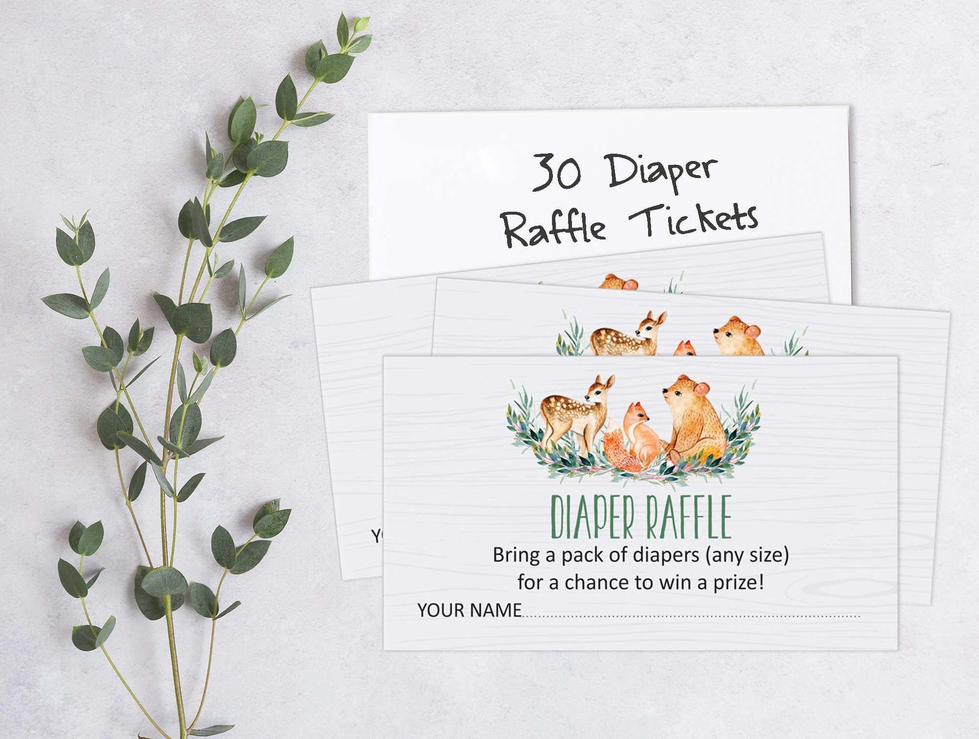 Inkdotpot 30Jungle Animals Baby ShowerDiaper Raffle Ticket Lottery Insert Cards Supplies Games For Baby Shower Party Bring A Pack Of Diapers To Win Favors Gifts And Prizes