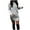 Grey, variant on Long Sweater Dress for Women New Fashion Casual Solid Long Sleeve Round Neck Contrast Color Sweater Top Womens Clothing Sweatshirt Dress