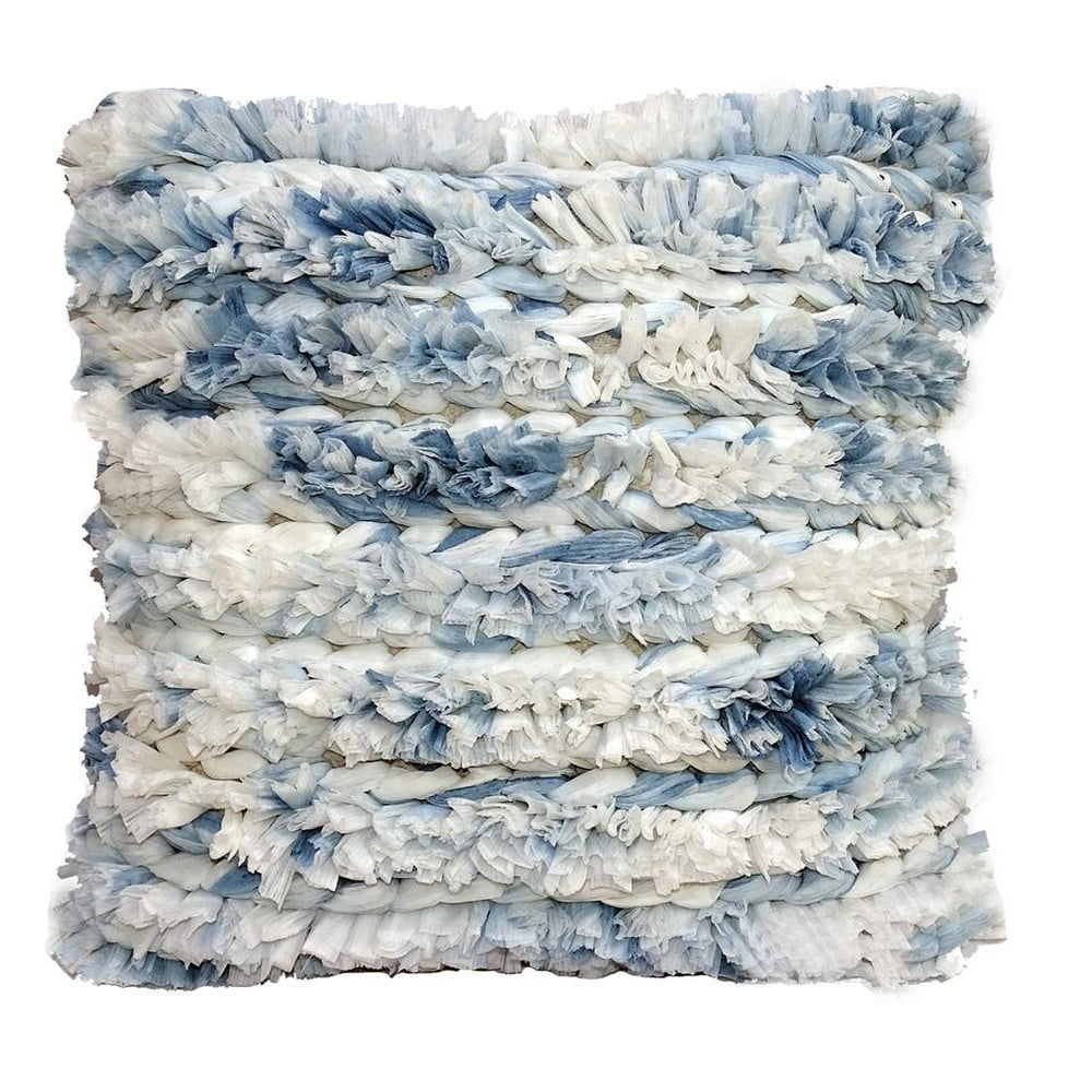 Fluffy Blue Throw Pillow 20"X20"