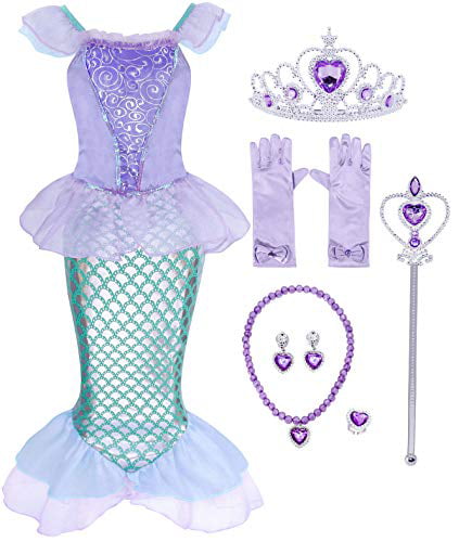 Cotrio Girls Costume Princess Dress Up Themed Birthday Party Dresses Toddlers Kids Cosplay Outfits Clothes 