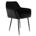 thumbnail image 6 of Elama 2 Piece Velvet Tufted Chair in Black with Black Metal Legs, 6 of 9