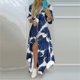 thumbnail image 1 of Vestido largo de mujer con estampado de rayas y botones maxi vestido, 1 of 4