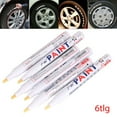 6PC White Paint Pen Marker Waterproof Permanent Car Tire Lettering