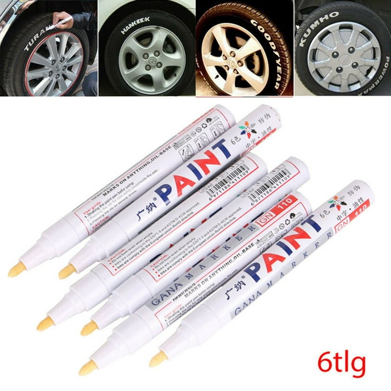 Great Choice Products 6Pc White Paint Pen Marker Waterproof Permanent Car  Tire Lettering Rubber Letter