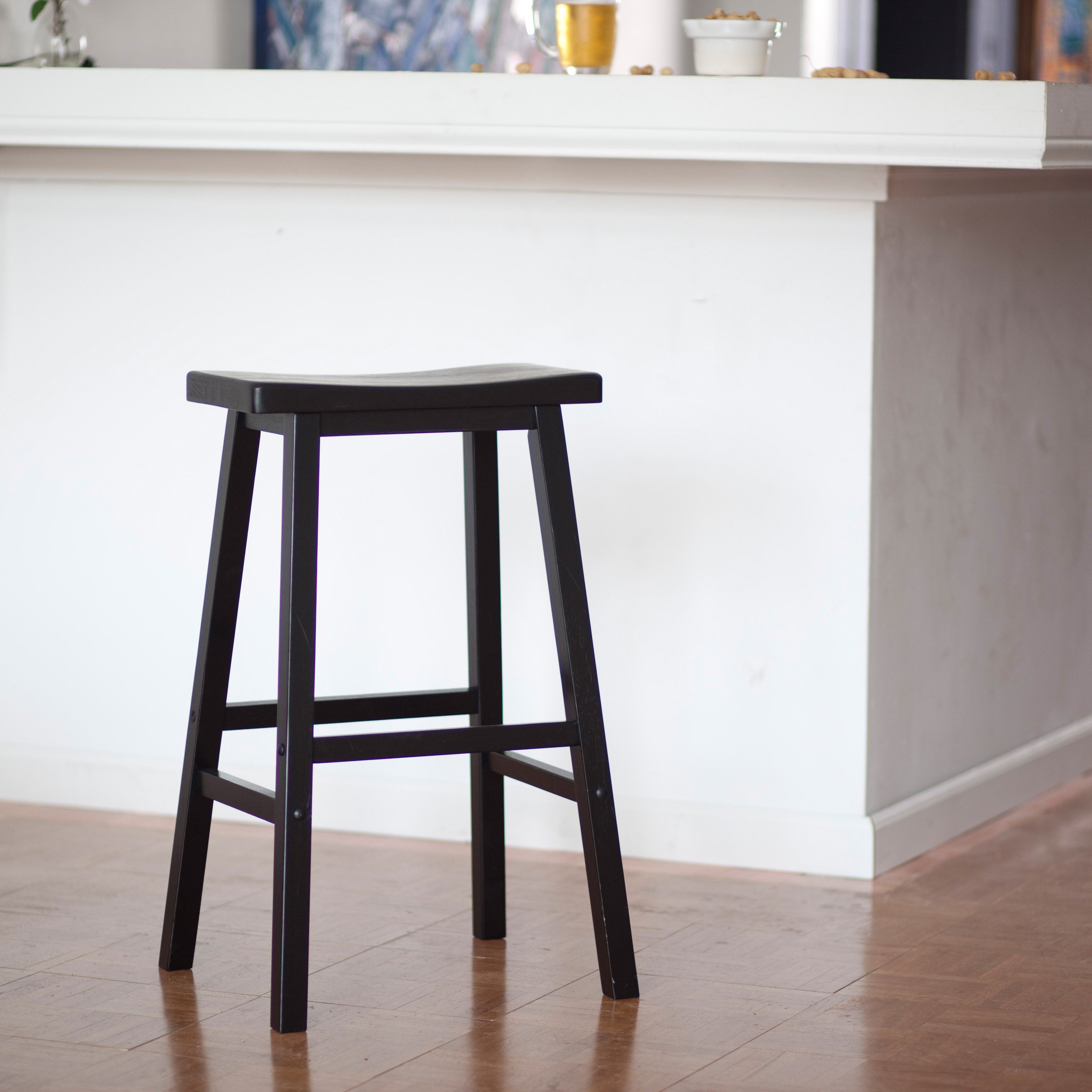 Details About 29 Saddle Seat Bar Stool Antique Solid Wood Kitchen Counter Furniture Black New Details About 29 Saddle Seat Bar Stool Antique Solid Wood Kitchen Counter Furniture Black New