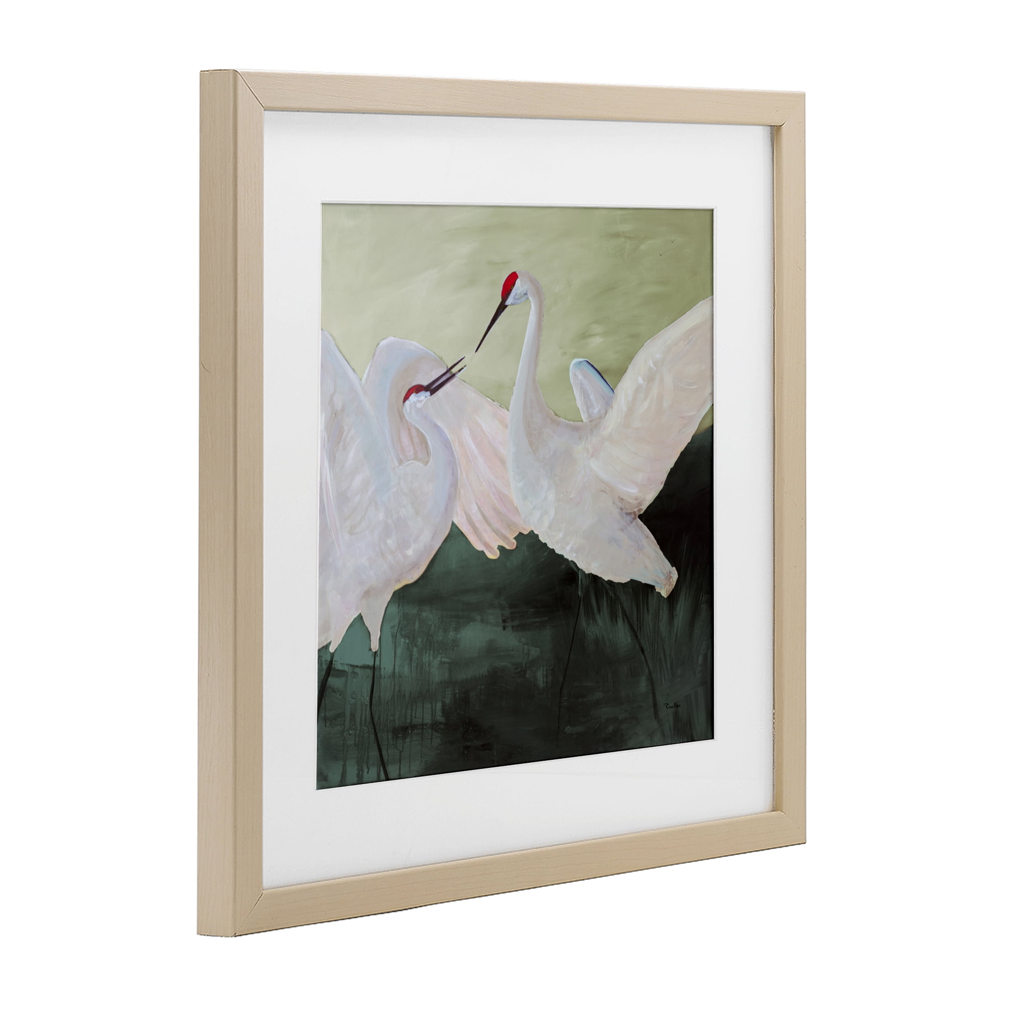 Stupell Industries White Sandhill Cranes Birch Framed Print Under Glass, design by Robin Maria