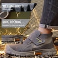 thumbnail image 2 of LAoutun Work Boots for Men Welding Steel Toe Boots Indestructible Construction Footwear Grey, 2 of 6