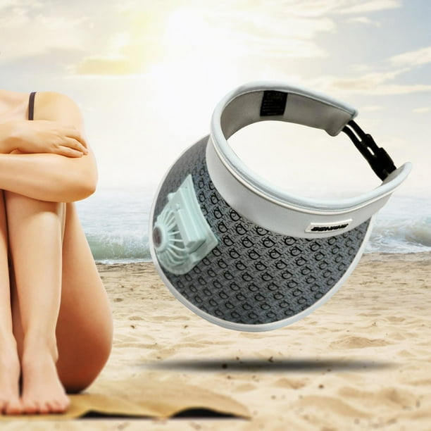 Sun Visor Hat with Fan Beach Hat Cooling Fan Three Speed for Women Fan