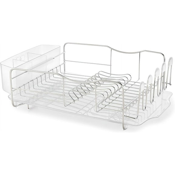 Polder Advantage 3-Piece Stainless Steel Dish Rack, Kitchen Organization and Storage, Dish Drying Rack for Kitchen Counter, 20.3" x 13.8" x 6.3"