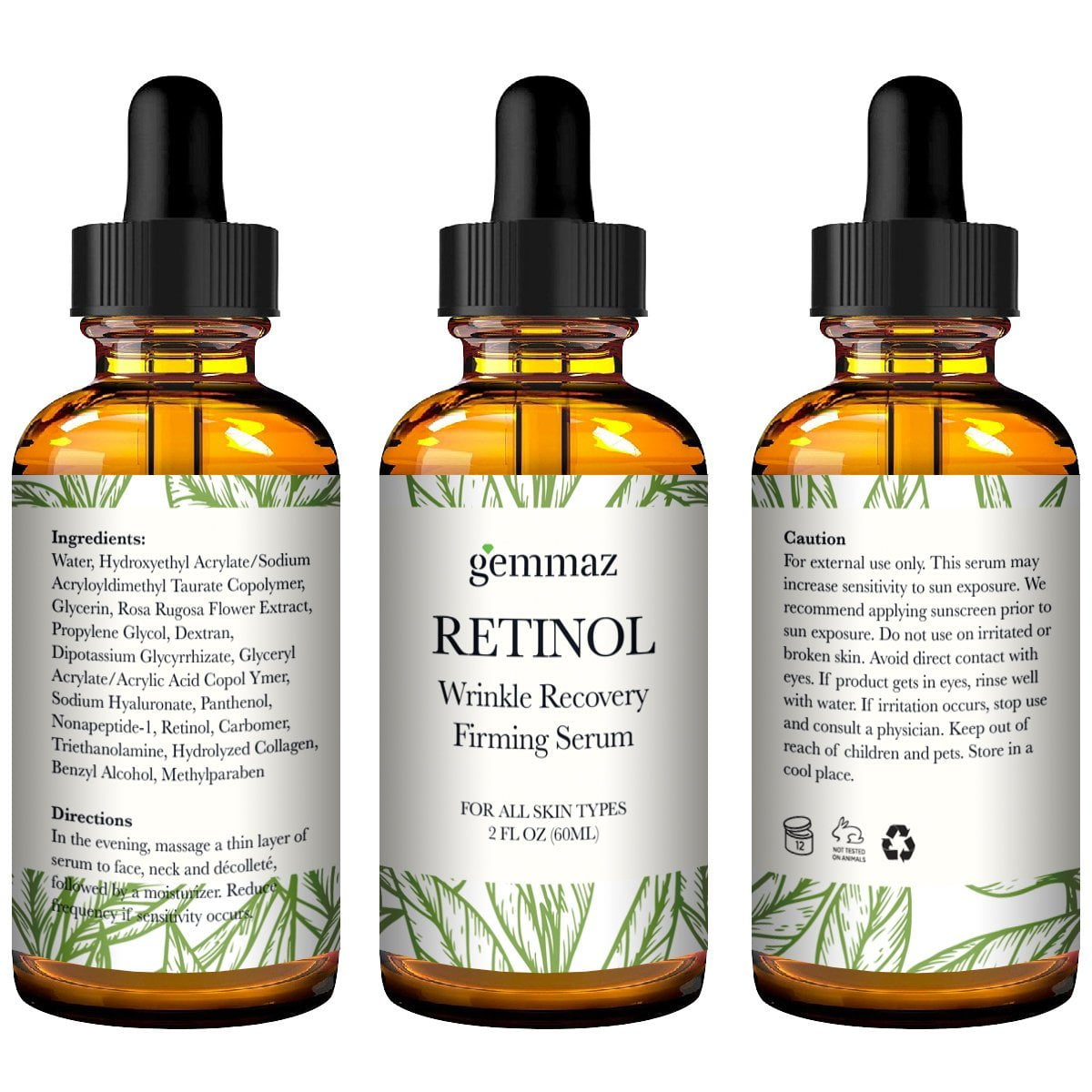 Gemmaz Retinol Serum To Remove Fine Lines and Wrinkles for Face, Neck and Eye Area by Vena Beauty 3 Pack - The Body Shop Drops of Youth, Youth Concentrate 1.69 oz