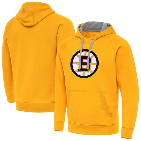 Men's Antigua Gold Boston Bruins Victory Pullover Hoodie