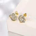 thumbnail image 2 of Pendientes de botón con circonitas y personalidad Yashi Oro 3905 Oro, 2 of 2