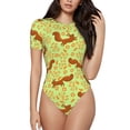 thumbnail image 2 of Picia Floral Squirrel Womens One Piece Swimsuits Modest Tummy Control Bathing Suits Lace Up Slimming Swim Suit-Large, 2 of 9
