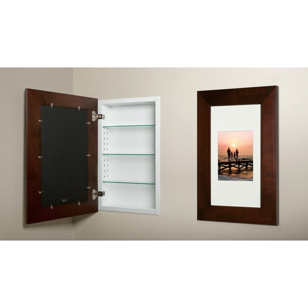 14x24 Espresso Picture Frame Medicine a recessed concealed