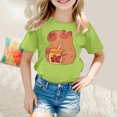 thumbnail image 2 of RUTAYY Children Girls Tshirt Short Sleeve Tops Cute Printed Casual Summer Outfit Comfortable Stretchy Soft & Breathable 2-11 Years, 2 of 5